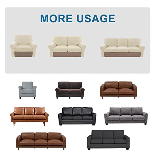 H.VERSAILTEX Multi-Pieces Sofa Covers Stretch Couch Covers Form Fitted Seats and Back Cushions Covers (2 Seat Covers Plus 2 Back Cusion Covers, Bonus 2 Armrest Covers), Natural - color: Natural, size: 2 SEAT COVERS + 2 BACK COVERS+ 2 ARMREST COVERS