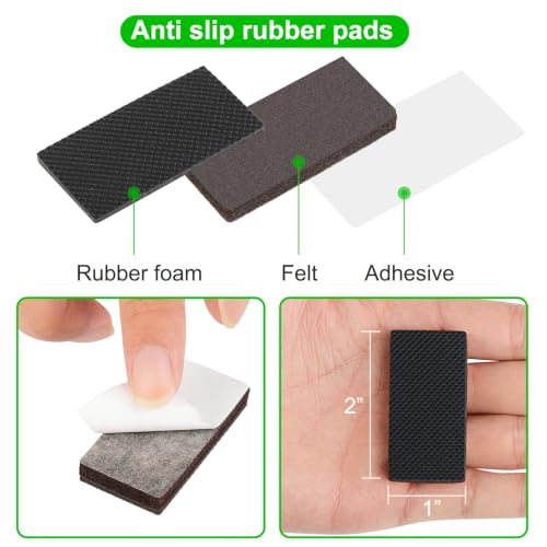 Rectangle Non Slip Furniture Pads 8 Pieces 1x2 inch, Anti Slip Rubber Furniture Pads, Furniture Grippers for Hardwood Floors, Rubber Furniture Feet, Furniture Stoppers to Prevent Sliding - size: 8pcs Rectangle