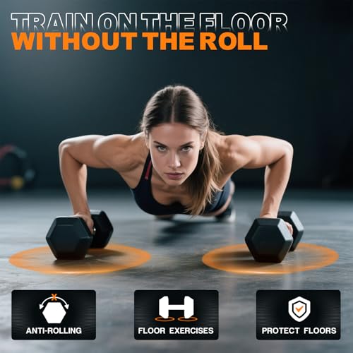 Mikolo Dumbbell Sets with Rack, Rubber Hex Dumbbells, Multiple Choices in 160/200/380/450/550LB, Hand Weights with Chrome Handle for Strength Training - style: 50LB PAIR