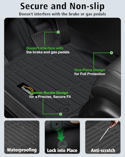 Floor Mats Custom for Subaru Outback 2026 All Weather TPE Rubber Protection 1st and 2nd Row Anti-Slip Floor Liners for Outback 2026 Accessories, Black - size: For Subaru Outback 2026