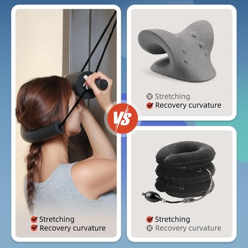 Comness Cervical Traction Device for Neck Pain Relief, Over The Door Neck Stretcher to Restore Natural Curve, Home Use Cervical Neck Traction (Thick) - size: Thick