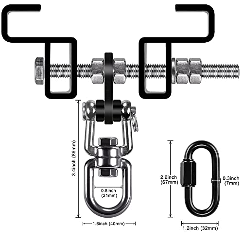 SELEWARE Heavy Duty Punching Bag Hanger and Beam Clamp for Boxing, Muay Thai, MMA - color: B. Beam Clamp with Swivel & Carabiner (1 Pack)