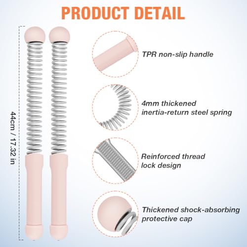 2PCS Ropeless Battle Ropes, Weighted Cordless Battle Ropes for Home Gym, Portable Silent Workout Rope Fitness Equipment for Full Body Toning, Low-Impact Workout, Strength & HIIT, Pink - style: Pink