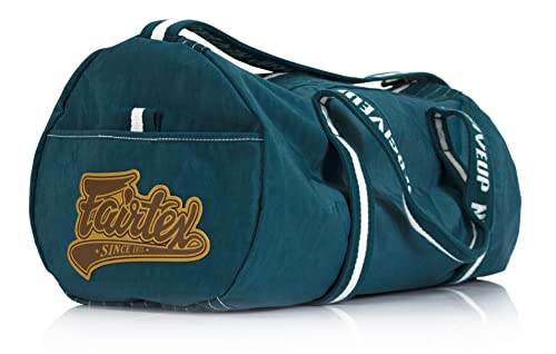 Fairtex BAG9 Retro Style Barrel Bag Thai Boxing Heavy Gym Bag Myay Thai MMA (Green) - color: Green