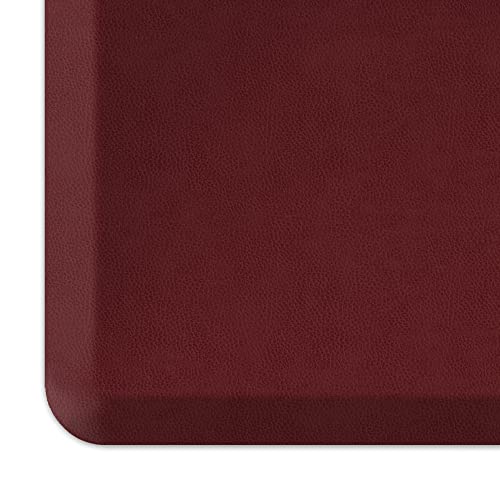GelPro Stain Resistant Surface with 3/4 Thick Ergo-Foam Core for Health and Wellness, 20"x48", Leather Grain Cranberry - color: Leather Grain Cranberry, size: 48"L x 20"W x 0.8"Th