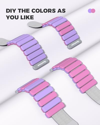 Sportneer Wrist & Ankle Weights for Women Men 4 lbs (2 lb Each) Adjustable Silicone Weighted Bracelet Set for Gym Yoga Pilates Cardio Strength Training Wearable Arm Hand Workout Weights - color: Acai Boost, size: 2 LB x 2