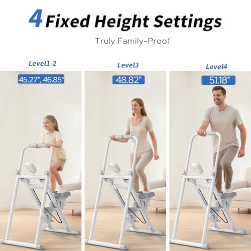 ZCMHAXJ Foldable Stair Stepper for Home, Adjustable Stair Climber with 4 Heights & 3 Angles, Compact Folding Vertical Stair Master for Exercise at Home for Full-Body Workout - color: White