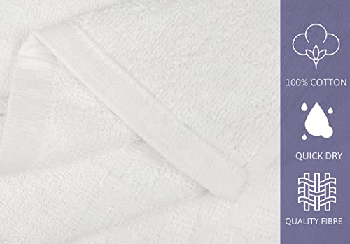ZUPERIA 7-Pack White Bath Towels - 30" x 54" - Ultra Soft 100% Cotton Large Bath Towels- Highly Absorbent for Bathroom, Pool, Gym, Spa, and Hotel Use - color: White