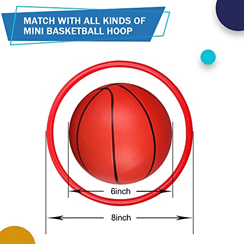 6" Mini Basketball for Mini Basketball Hoop, Small Replacement Ball for Over The Door Hoop, Little PVC Playground Pool Ball for Kids Toddler, Beach Indoor Outdoor Sport Game 3 PCS (Rainbow) - color: multicolored