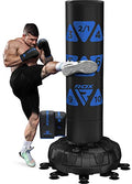 RDX XXL 330LBS Target Freestanding Punching Bag with Cover & Gloves – 72” Adult Heavy Pedestal Punch Bag Set - 17 Suction Cup 8 Extended Legs Stand Base - Kick Boxing MMA Muay Thai Home Gym Fitness - color: BLUE