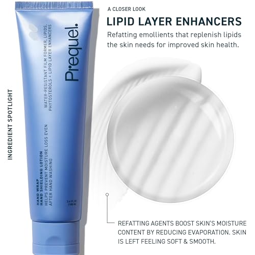 Prequel Skin Hand Wrap, Hand Cream for Dry Cracked Hands. Deep Nourishing Moisturizing Formula. Non-Greasy Balm for Women and Men. Unscented Skincare with Moisture Lock Formula. 3.4oz - size: 3.4 Fl Oz (Pack of 1)