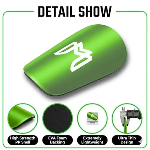 MediCaptain MiniGuards - Mini Shin Guards for Soccer Players - Tiny Shin Pads for Men, Women, Teens - Miniature Shin Guards 3.9 x 2.4 inch - Perfect for High Level Soccer Athletes - color: Green