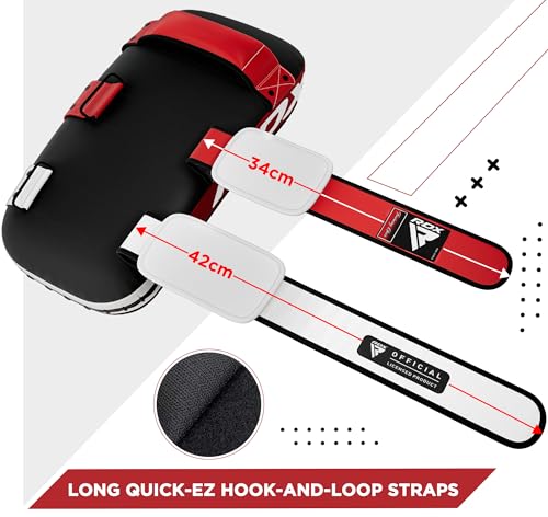 RDX Muay Thai Pad for Training, Curved Kickboxing Kicking Strike Shield, Coaching Kick Boxing, MMA, Martial Arts, Karate, Taekwondo, Punching, Foot, Knee and Elbow Target - color: Red