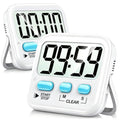 Antonki 2 Pack Digital Timer for Kids, Magnetic Countdown Kitchen Timers for Cooking, Egg, Classroom, Teacher, Exercise, Study, Oven - Battery Included - color: 2 * Classic White ( 97%+choice )