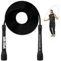 Swissskip Speed Jump Rope by Dayan Kolev, 5mm PVC Skipping Rope, Great for Beginners and Advanced Athlets, Designed for Fitness, Cardio, Boxing & CrossFit, Adjustable length with Unbreakable Handles - color: Black