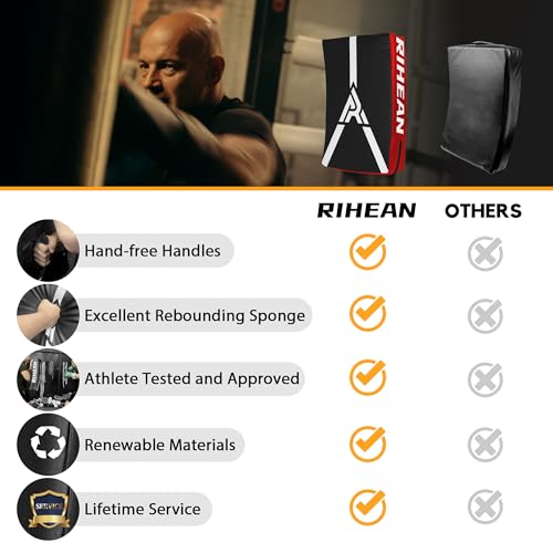 Martial Arts Kicking Shields Pad for Muay Thai, Taekwondo, Football, Basketball Training - Denser Foam, Longlasting PU Leather Kick Shield - style: 16x24in Red