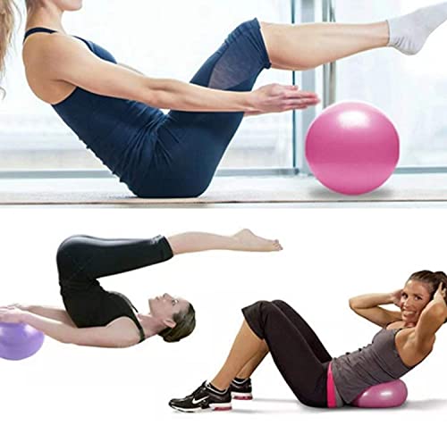 9 Inch Mini Exercise Pilates Yoga Ball, Stability Ball for Yoga Barre Training and Physical Therapy Improves Balance Core Strength with Inflate Pump(6 Pcs)