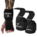 Weight Lifting Hooks, Padded Weight Lifting Straps Wrist Straps for Men and Women, Premium Deadlift Straps for Weightlifting and Powerlifting, Weight Lifting Gloves for Pull Ups - color: Black