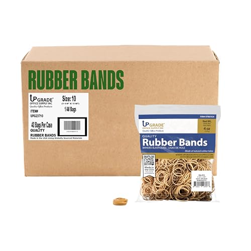 Upgrade Office Supply Rubber Bands, Size #10, 925 Count, 4 oz, USA