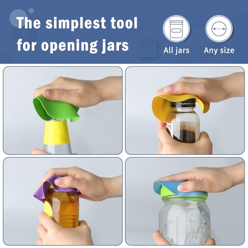 Aixoom Rubber Jar Opener Pads Set of 4, Non-Slip Gripper Pads for Jars | For Seniors & Weak Hands, Heat-Resistant Trivet, Kitchen Coaster & Jar Lid Grip for Jars and Bottles (Circle) - size: Circle, Dark color