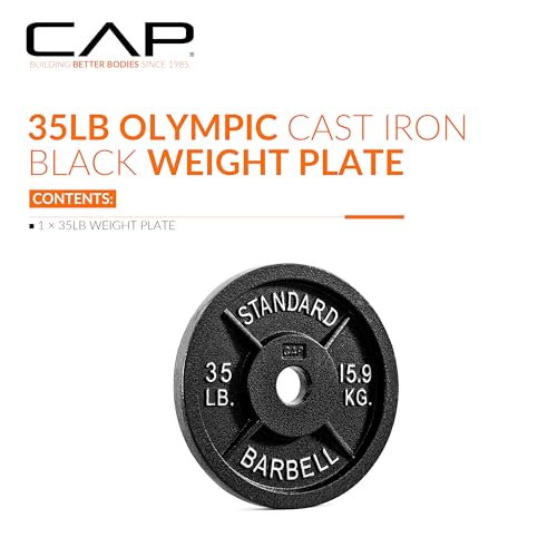 CAP Barbell 2-Inch Olympic Weight Plate | Multiple Options - size: 35 lb - Single, style: Classic - Black