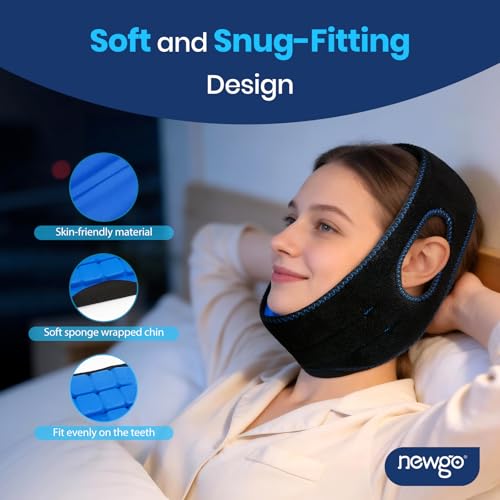 NEWGO Wisdom Teeth Pain Relief Ice Pack, 60-Min Long Lasting Cold | Face-contoured Design for Snug Fit, Soothes TMJ, Tooth Extraction Pain, Oral Surgery Recovery, and Jaw Discomfort - color: Dark Blue