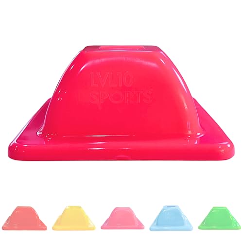 LVL10 Pro Training Cones - 2" Mini Soccer Cones for Sports Training - for Basketball, Football, Basketball and Agility Drills - Soccer Field Markers That Won't Crack, Slide or Fly - color: Neon Pink, style: 8 Pack
