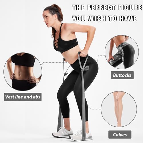 Resistance Bands for Physical Therapy, Bands for Working Out, Latex Free Elastic and Exercise Bands Set for Stretching, Suitable for Rehab, Yoga, Pilates, Gym, Home Exercise - color: Gradient Gray 10-115lbs - Includes Accessories