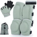 Soft Toddler Knee Pads and Elbow Pads Set with Bike Gloves | Non-Slip Toddler Knee Pads for Boys Girls 2-4 Years, Breathable Kids Protective Gear for Balance Bike, Scooter, Bicycle - color: Sage Green