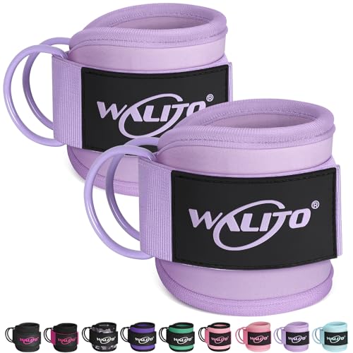 WALITO Gym Ankle Straps for Cable Machines Women & Men - Glute Kickback Ankle Cuff, Adjustable Cable Machine Accessories for Leg Extensions, Hip Abductors & Lower Body Workouts - color: Pair-Macaron Purple