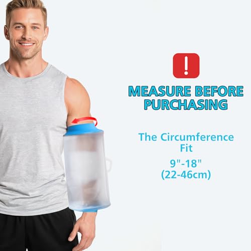 Asunby PICC Line Shower Cover, Reusable IV&PICC Line Sleeve Protector for Shower Adult, Waterproof Cast Covers for Elbow Chemotherapy Home Infusion Bandage Dressing Wound - size: Elbow PICC-Large