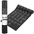 NewMe Fitness Yoga Mat for Women and Men - Large, 5mm Thick, 68 Inch Long, Non Slip Exercise Mats w/ 70 Printed Yoga Poses for Pilates, Workout and Stretching - Home and Gym Essentials - color: Black