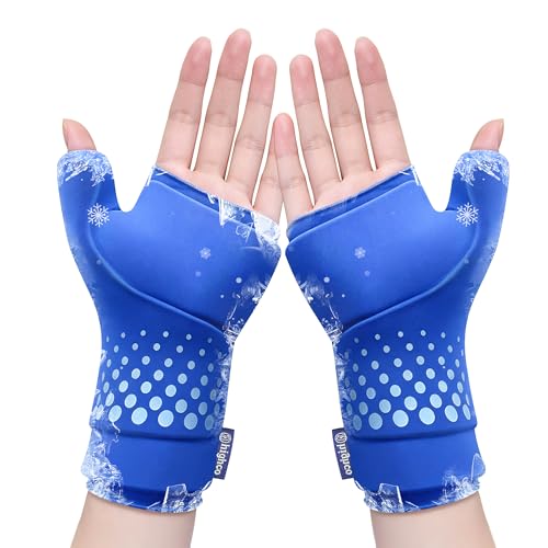 Wrist &Thumb Ice Pack Wrap -Cold&Hot Therapy Thickened Ice Gel- Hand Ice Pack & Ice Glove for Arthritis,Carpal Tunnel Relief, Tendonitis,Injuries & Recovery-Fits Men and Women (Blue, 2 Pack S/M) - color: 2 Pack-blue, size: S/M