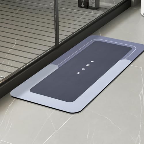 Housego Absorbent Bath Mat, Quick Dry Bath Rug, Non-Slip, 16.93x34.65, Blue | Absorbent Bath Mat Magic Rug; Quick Drying Magic Bath Mat Non-Slip Floor Rug Rubber Backed for Bathroom Kitchen Shower Sink - color: Blue, size: 1'5" x 2'11" (Rectangular)