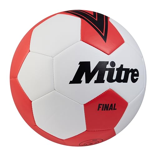 Mitre Recreation Soccer Ball - color: Final - White/Bib Red, size: 5