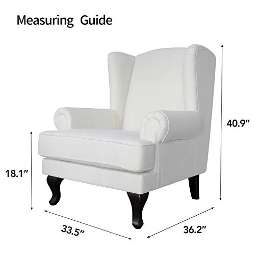 Easy-Going Stretch Wingback Chair Sofa Slipcover 2-Piece Sofa Cover Furniture Protector Couch Soft with Elastic Bottom, Spandex Jacquard Fabric Small Checks Cream - color: Cream