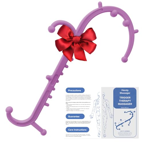 Ranarose Deep Tissue Back & Neck Massager - Back Massager Stick for Pain Relief, Muscle Knot Remover, Trigger Point Massage Tool for Full Body, Shoulders, Legs - Pressure Point Massage Tool - color: Pink Lavender