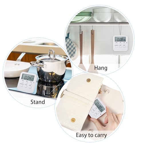 Weewooday 12 Pcs Digital Kitchen Magnetic Timer Bulk Classroom Count up Countdown Egg Timer Cute Desk Stopwatch for Back to School Teacher Kids Cooking Office(White,Cute Style) - color: White, style: Cute Style