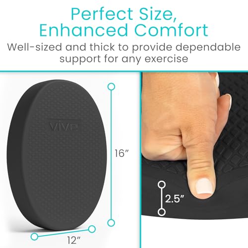 Vive Oval Balance Pad - Wobble Cushion For Physical Therapy And Rehabilitation Equipment - Soft Stability Trainer Foam For Workouts, Yoga, Core Strength And Pilates - Device For Women, Men And Kids - color: Black, size: 1 Pack