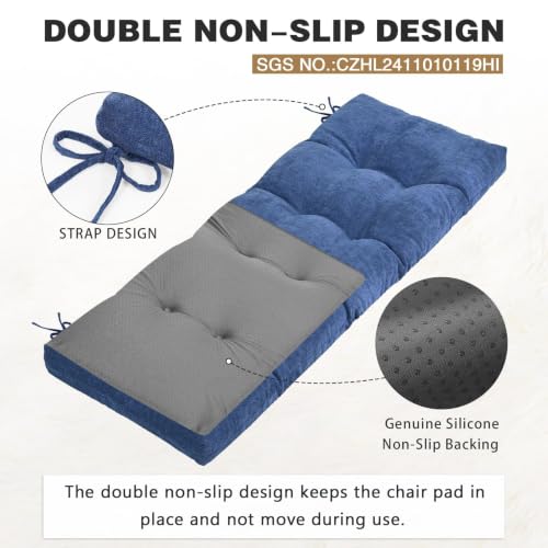 baibu 36 Inch Memory Foam Bench Cushion, Dual-Layer Patent Design Non-Slip Indoor Bench Cushion with Ties, 36x15x3Inch, Blue - color: Dark Blue, size: 36x15x3 Inch (Pack of 1)