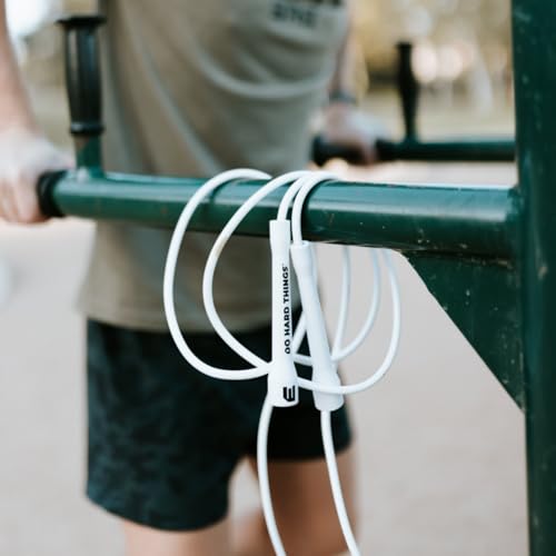 Elite Jumps 6mm PVC Jump Rope, Adjustable Skipping Rope | Non-kinking PVC cord. Unbreakable handles. Smooth rotation. For cardio and boxing. - color: Black/Black - 5" Handle