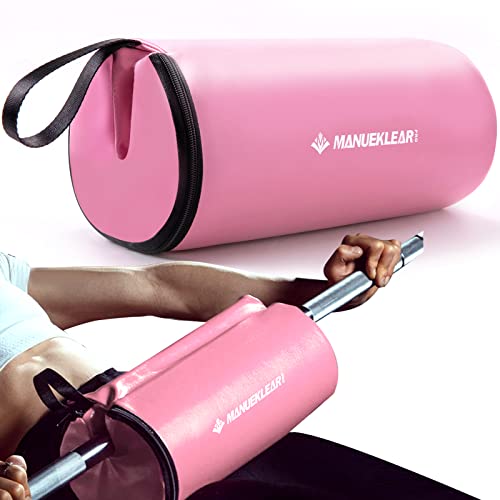 Hip Thrust Pad for Barbell 3.5" Thick Leather Olympic Barbell Pad for Bench Press Weightlifting Powerlifting - color: Pink