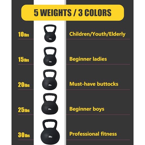 sogesfurniture Soft Kettlebells,Safe Strength Training Kettlebells,Iron Sand Filled Weights Strength Training Kettlebells,Fitness Soft Kettlebells for Women Men Children - color: 20LBS-Black&Grey
