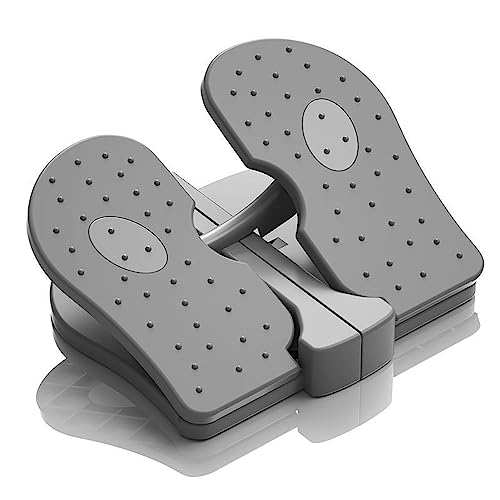 Kavolet Compact Foot Stepper Machine, Quiet Folding Leg Workout Trainer, Anti Slip Mini Stepper Trainer, Reinforced Nylon Material, Lightweight Office Home Exercise Equipment, Convex - color: Cool Grey
