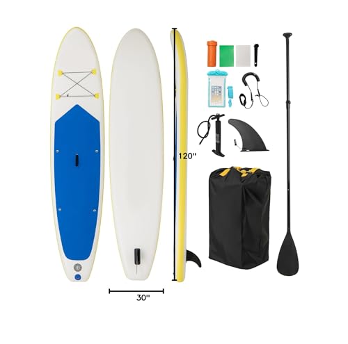 KOTEK 10FT/11FT Inflatable Paddle Board, SUP Paddleboard with Hand Pump, Safety Leash, Repair Kit, Carry Bag, Non-Slip EVA Deck, Stand Up Paddle Board for Youth & Adults - size: 11 FT, style: Reflex Blue