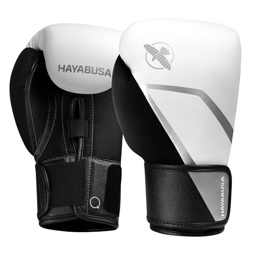Hayabusa E1 Boxing Gloves for Kids, Youth and Teens - color: White/Silver, size: 6oz