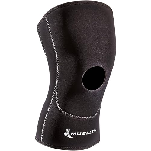 MUELLER Sports Medicine Open Patella Knee Sleeve, Knee Pain Relief Support for Men and Women, Ideal for Arthritis, Sprains, Black - size: X-Large, style: New & Improved Sleeve
