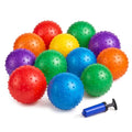 Bedwina Mini Knobby Balls - Bulk 5 Inch Sensory Balls and Spiky Massage Stress Balls with Pump, Fun Bouncy Ball Party Favors - style: 12-Pcs