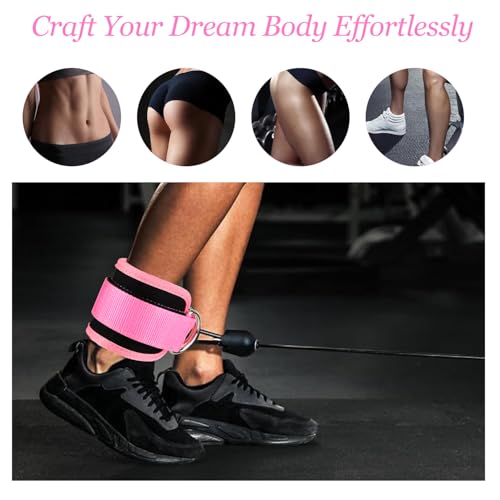 Ankle Straps for Cable Machines Cable Kick Back Ankle Straps Kickback Ankle Strap Ankle Resistance Bands Glute Kickback Ankle Strap for Glute Workouts Leg Extensions Gym