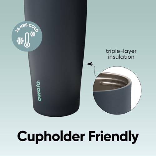 Owala FreeSip Tumbler Stainless Steel Water Bottle 40 oz Foggy Tide | Triple-Layer Insulation | Leak-Proof Lid with Push-Button | Double Threaded Lid for Left and Right-Handed Drinking - color: Foggy Tide, size: 40 Ounces